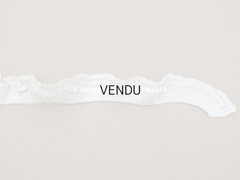 画像10: アンティーク プリーツリボン 2段　レース付き  3.3cm幅  80cm