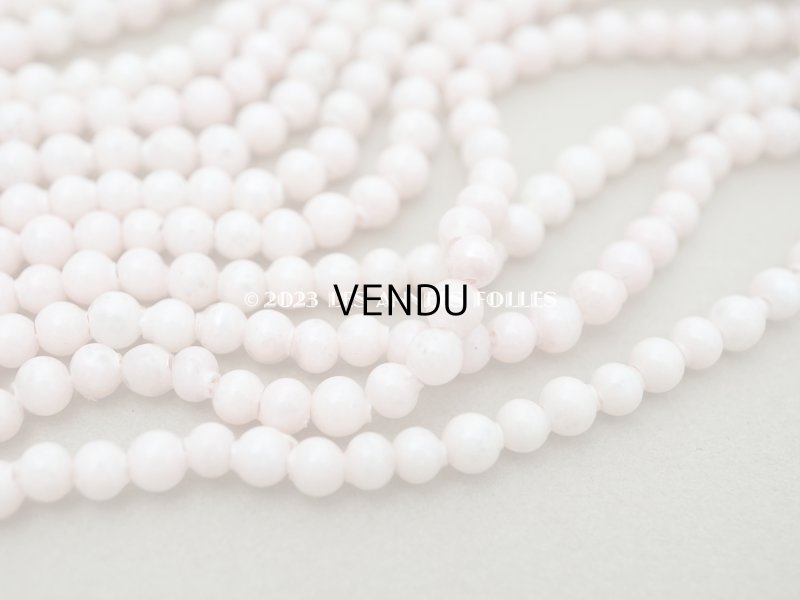 画像3: アンティーク 極小 スフレビーズ ミルキーピンク ラウンド 4mm 約450ピース 吹きガラス製 ビーズ