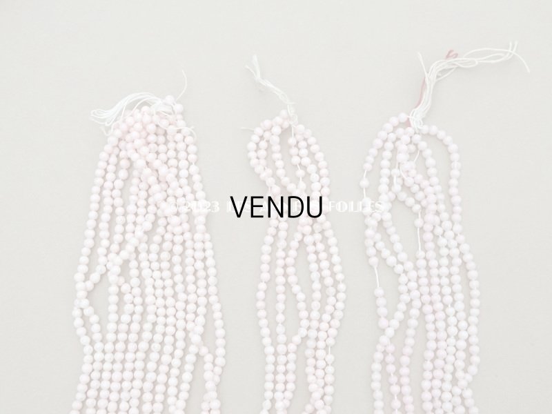 画像6: アンティーク 極小 スフレビーズ ミルキーピンク ラウンド 4mm 約450ピース 吹きガラス製 ビーズ