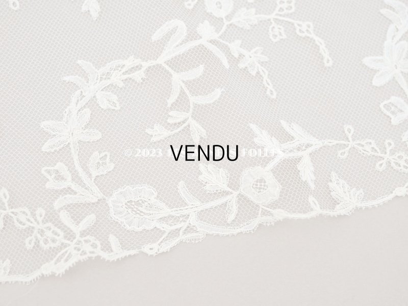 画像8: 未使用  19世紀末 アンティーク 手編みのボビンレース 幅広26.5cm アプリカシオン・アングルテール