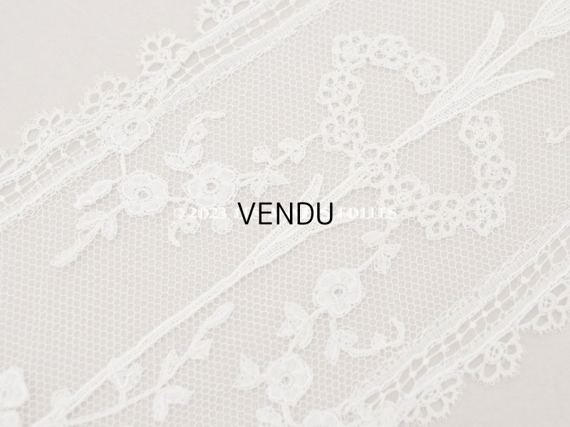 画像10: 19世紀　アンティーク  アプリカシオン・ブリュッセルのバルブ・ド・ボネ　【ポワン・ド・ガーズ】 【ポワン・ダングルテール 】