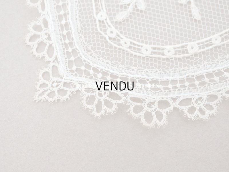 画像8: 19世紀　アンティーク  アプリカシオン・ブリュッセルのバルブ・ド・ボネ　【ポワン・ド・ガーズ】 【ポワン・ダングルテール 】