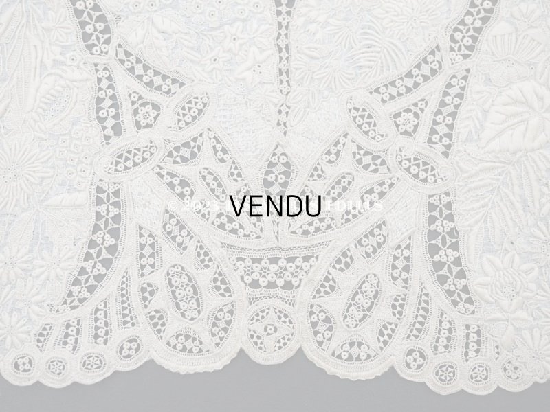 画像6: 18世紀 アンティーク ニードルレース&ホワイトワーク 結婚式のハンカチ ガリエラ美術館