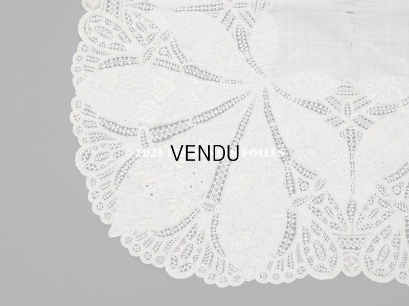 画像7: 18世紀 アンティーク ニードルレース&ホワイトワーク 結婚式のハンカチ ガリエラ美術館