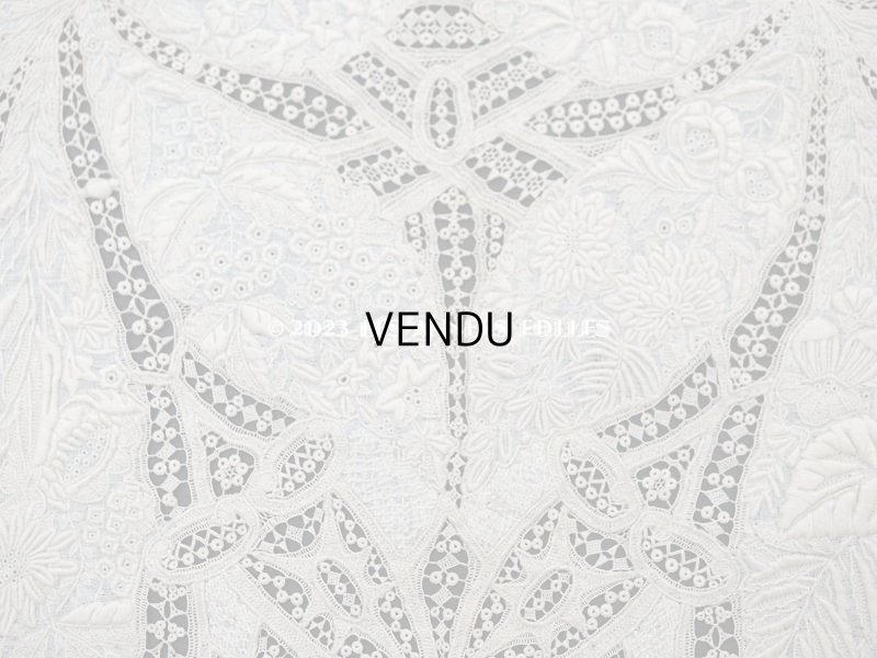 画像5: 18世紀 アンティーク ニードルレース&ホワイトワーク 結婚式のハンカチ ガリエラ美術館