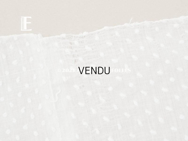 画像12: アンティーク  ドットの刺繍入り コットン生地 