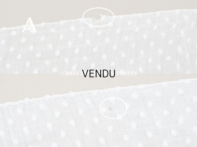 画像6: アンティーク  ドットの刺繍入り コットン生地 