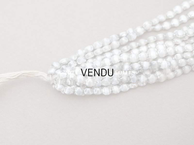 画像9: 1920年代 アンティーク スフレビーズ  ライン入り 平丸 シルバー 4mm 吹きガラス製 ビーズ