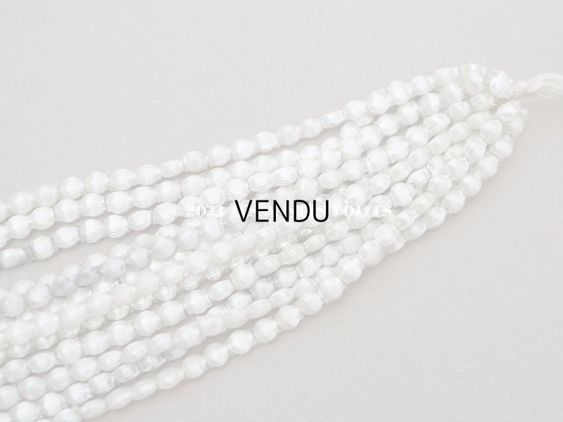 画像6: 1920年代 アンティーク スフレビーズ  ライン入り 平丸 シルバー 4mm 吹きガラス製 ビーズ