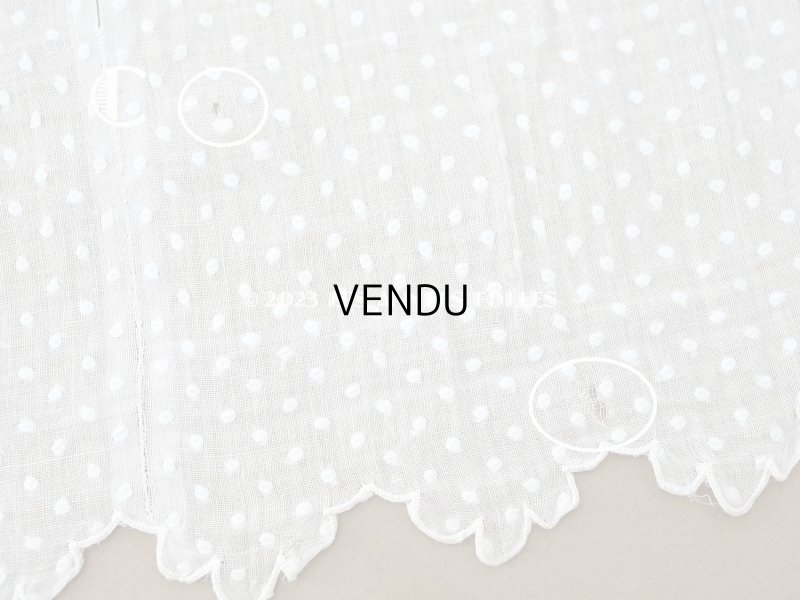 画像8: アンティーク  ドットの刺繍入り コットン生地 