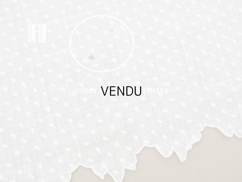 画像19: アンティーク  ドットの刺繍入り コットン生地 