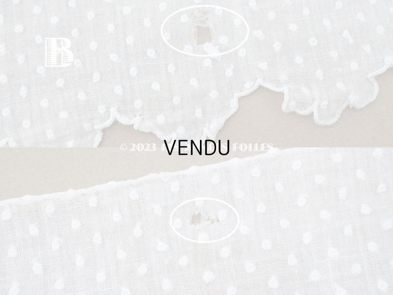 画像7: アンティーク  ドットの刺繍入り コットン生地 