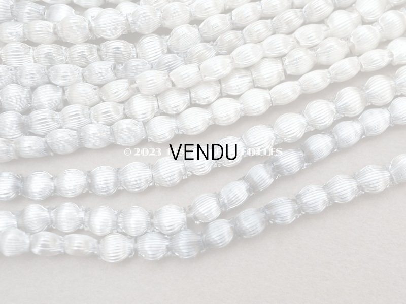画像5: 1920年代 アンティーク スフレビーズ  ライン入り 平丸 シルバー 4mm 吹きガラス製 ビーズ