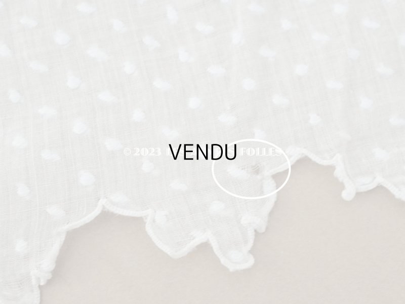 画像14: アンティーク  ドットの刺繍入り コットン生地 