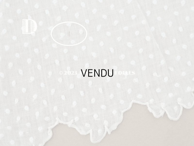 画像10: アンティーク  ドットの刺繍入り コットン生地 