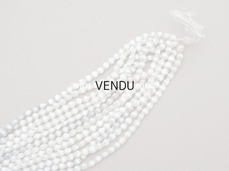 画像3: 1920年代 アンティーク スフレビーズ  ライン入り 平丸 シルバー 4mm 吹きガラス製 ビーズ