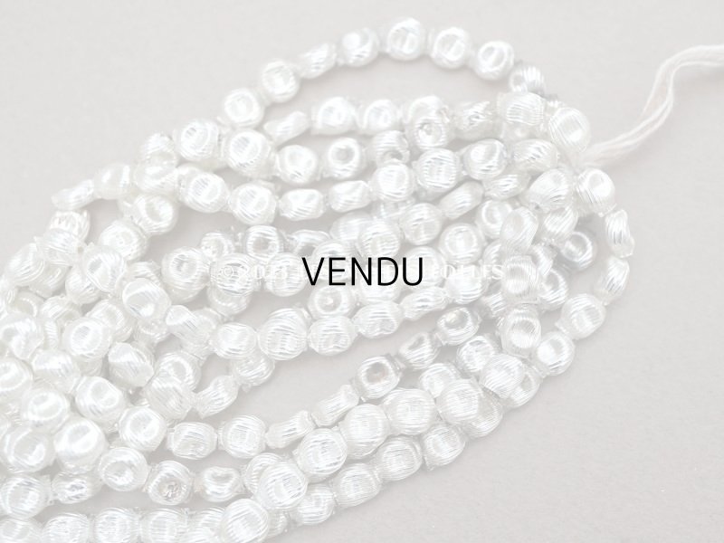 画像6: アンティーク スフレビーズ シルバー ライン入り ラウンド  5mm  約330ピース 吹きガラス製 ビーズ