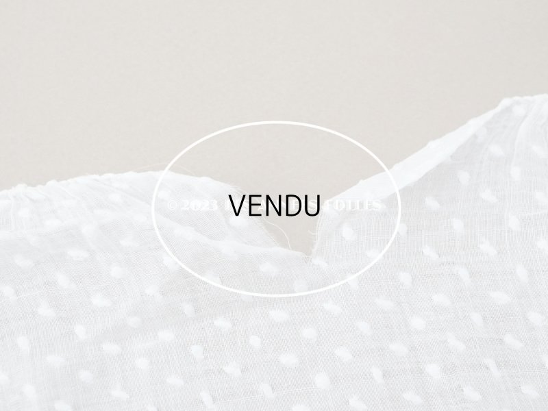 画像21: アンティーク  ドットの刺繍入り コットン生地 