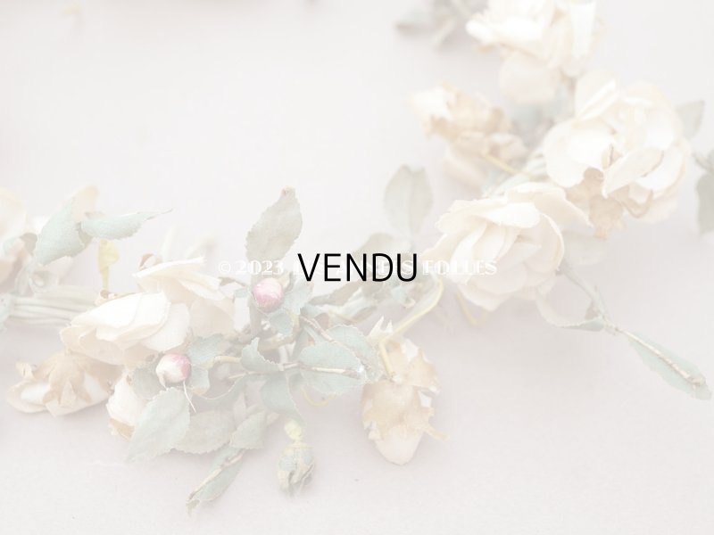画像6: アンティーク 白薔薇の大きな花冠 オフホワイト 布花のティアラ