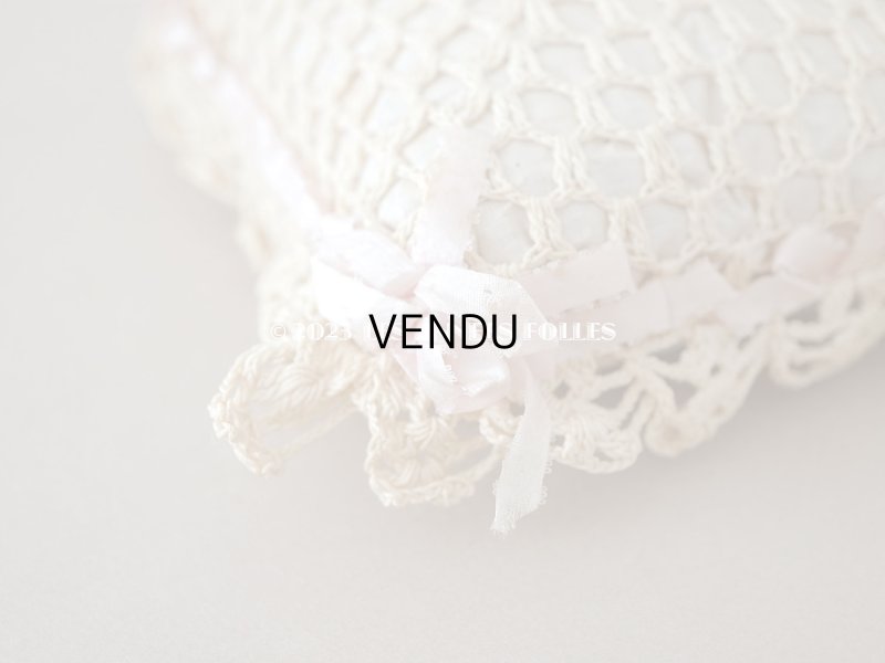 画像7: ＊蚤の市＊アンティーク ピンクッション ピンクのリボン＆クロシェレース