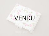 アンティーク リボン刺繍入り シルク製 ハンキーケース ハンカチ & ランジェリー用ポシェット 