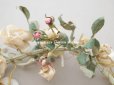 画像11: アンティーク 白薔薇の大きな花冠 オフホワイト 布花のティアラ