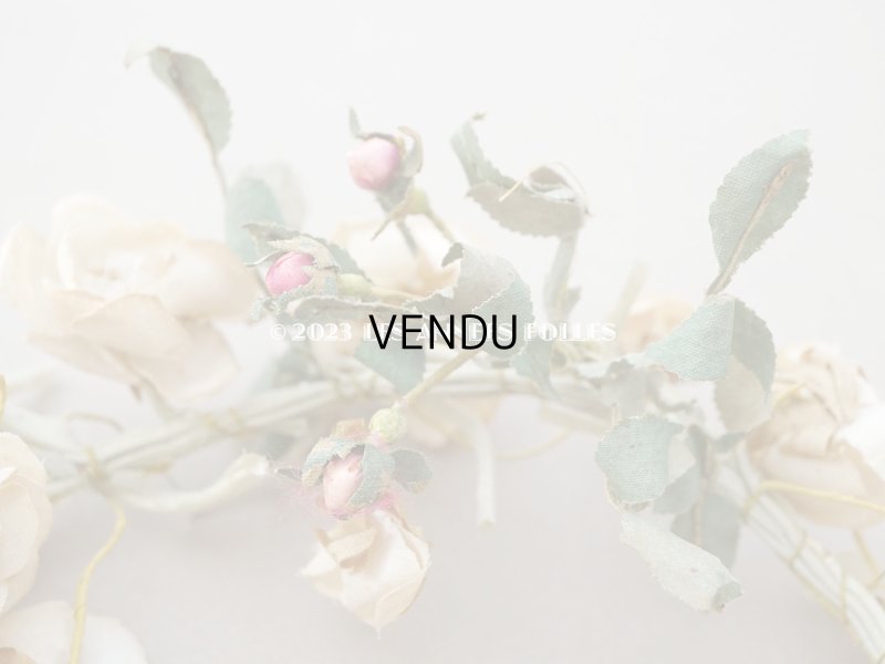 画像11: アンティーク 白薔薇の大きな花冠 オフホワイト 布花のティアラ