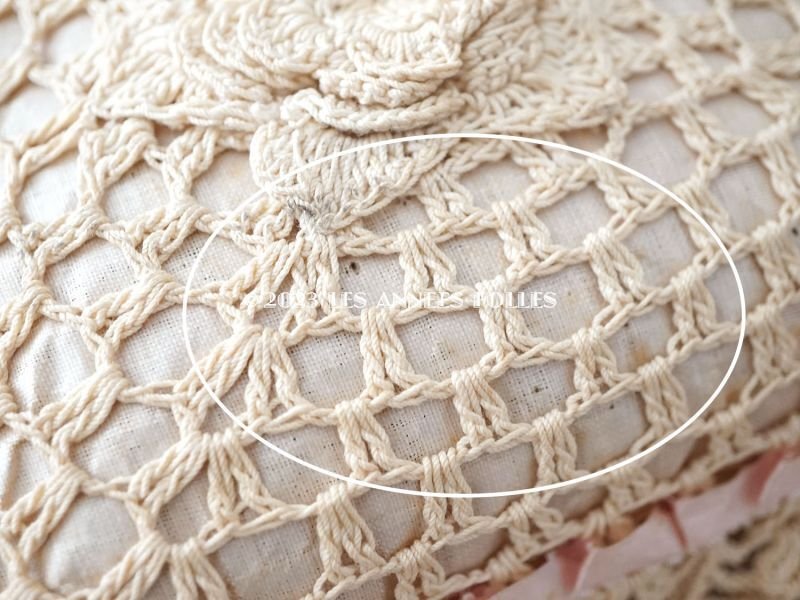 画像5: アンティーク ピンクッション ピンクのリボン&クロシェレース