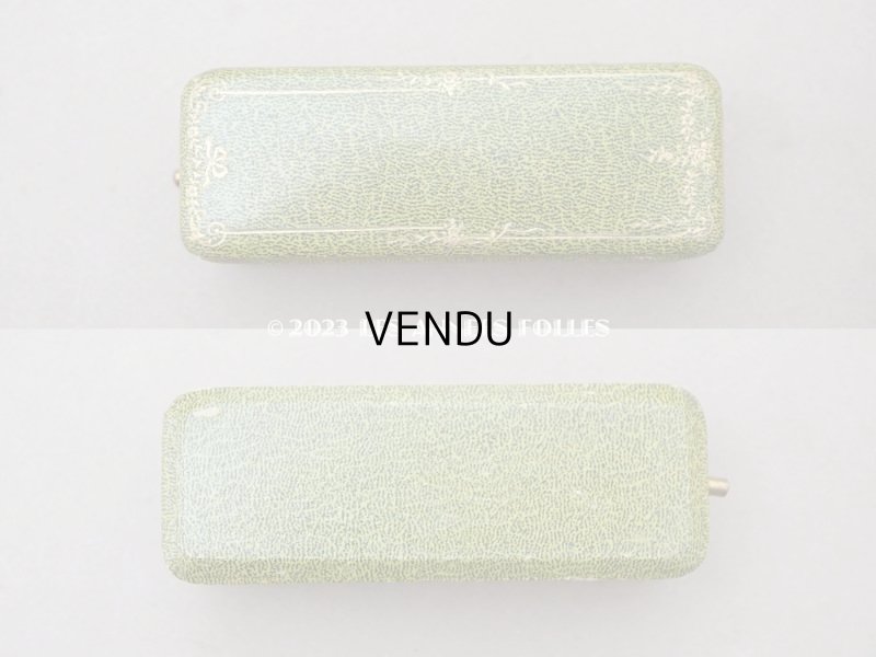 画像3: アンティーク 薔薇&リボンのガーランドの金彩入り ジュエリーボックス グリーン