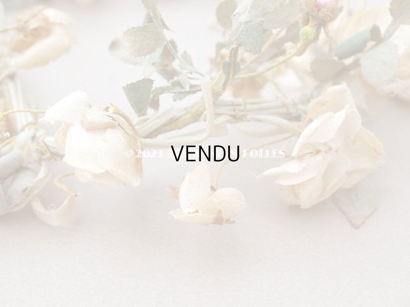 画像9: アンティーク 白薔薇の大きな花冠 オフホワイト 布花のティアラ