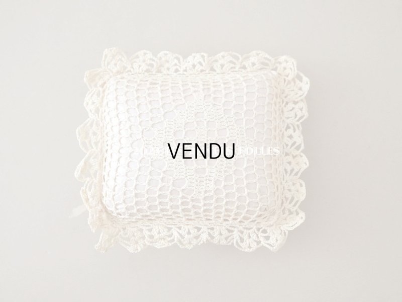 画像4: ＊蚤の市＊アンティーク ピンクッション ピンクのリボン＆クロシェレース