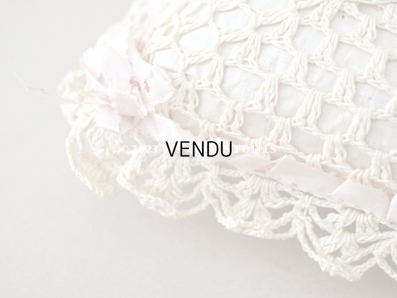 画像6: ＊蚤の市＊アンティーク ピンクッション ピンクのリボン＆クロシェレース