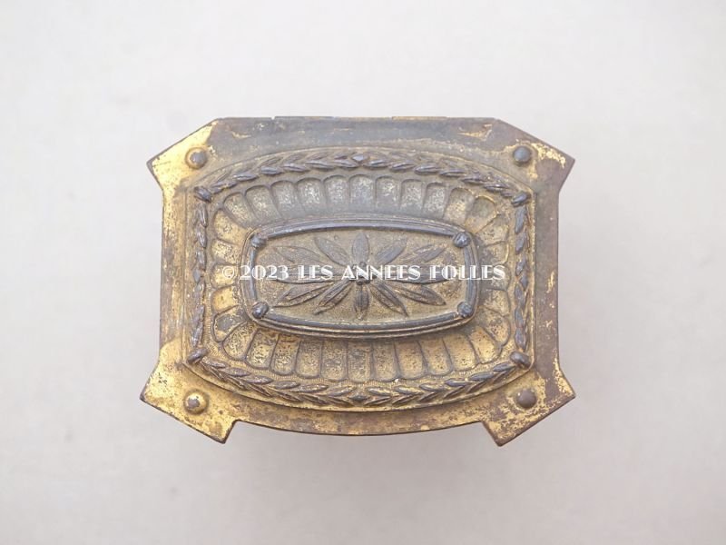 画像4: アンティーク 薔薇&リボンのガーランドのジュエリーケース ルイ16世スタイル パウダーブルーのシルク製クッション