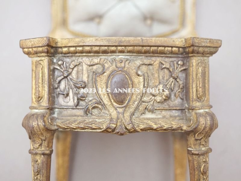 画像11: アンティーク 薔薇&リボンのガーランドのジュエリーケース ルイ16世スタイル パウダーブルーのシルク製クッション