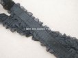 画像4: 1900年頃 アンティーク シルクオーガンジーのリボン  シルクシフォン 黒 2.6m 幅2.2〜2.5cm　 (4)