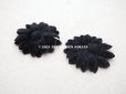 画像4: アンティーク 布花材料  ベルベットの花びらのセット 黒　7ピースのセット 3.7cm (4)