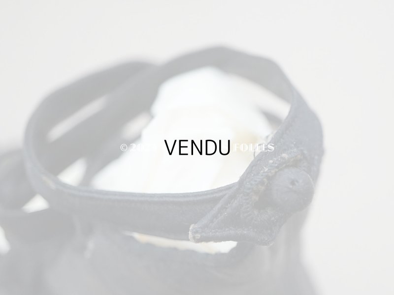 画像8: 19世紀末 アンティーク 大きなリボン付き  小さなレザーシューズ シルクサテンリボンのレースアップ