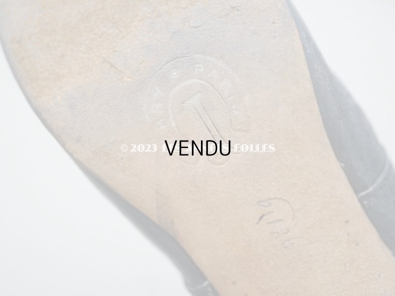 画像14: 19世紀末 アンティーク 大きなリボン付き  小さなレザーシューズ シルクサテンリボンのレースアップ