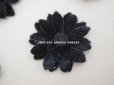 画像3: アンティーク 布花材料  ベルベットの花びらのセット 黒　7ピースのセット 3.7cm (3)