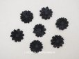 画像1: アンティーク 布花材料  ベルベットの花びらのセット 黒　7ピースのセット 3.7cm (1)