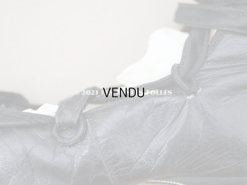 画像6: 19世紀末 アンティーク 大きなリボン付き  小さなレザーシューズ シルクサテンリボンのレースアップ