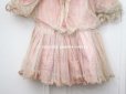 画像14: 1900年頃 アンティーク 小さな女の子のドレス ピンクのストライプ柄 レース付き