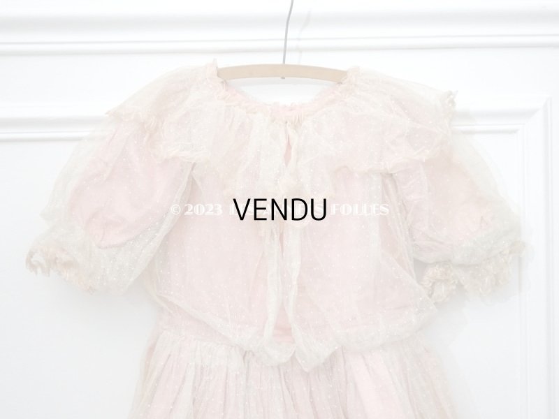 画像13: 1900年頃 アンティーク 小さな女の子のドレス ピンクのストライプ柄 レース付き