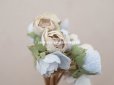 画像5: アンティーク 淡いブルー＆ホワイトの薔薇の布花