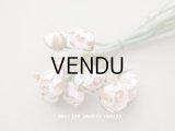 アンティーク パウダーピンクの薔薇の布花
