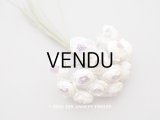 アンティーク 淡いパープル＆ホワイトの薔薇の布花