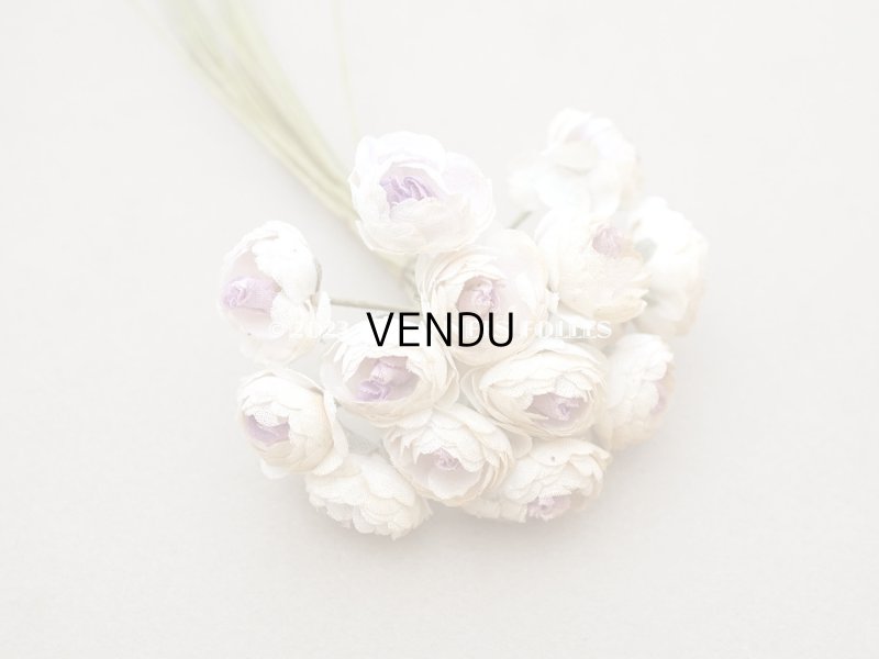 画像5: アンティーク 淡いパープル&ホワイトの薔薇の布花