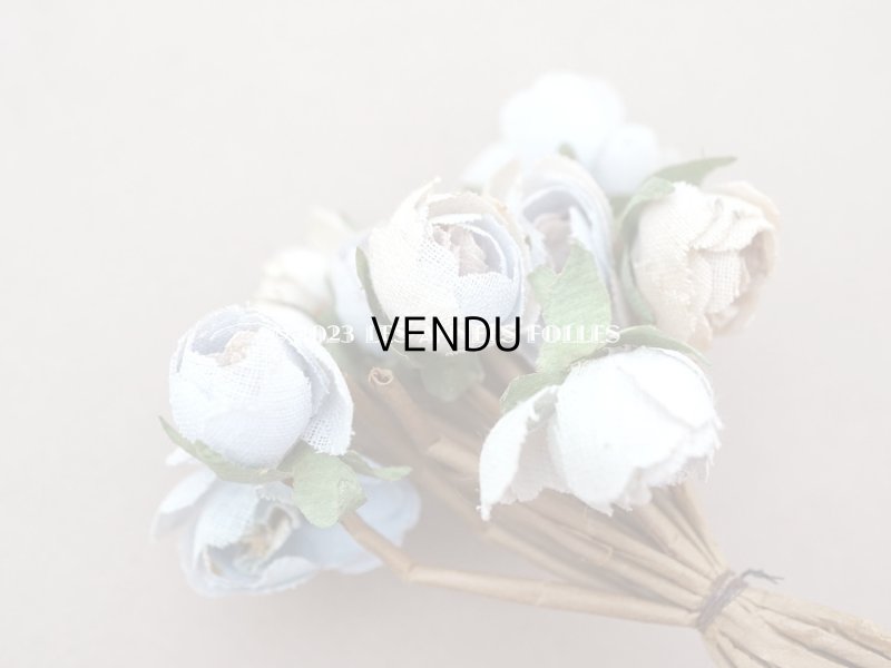 画像4: アンティーク 淡いブルー＆ホワイトの薔薇の布花