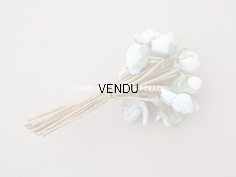 画像6: アンティーク 淡いブルー＆ホワイトの薔薇の布花