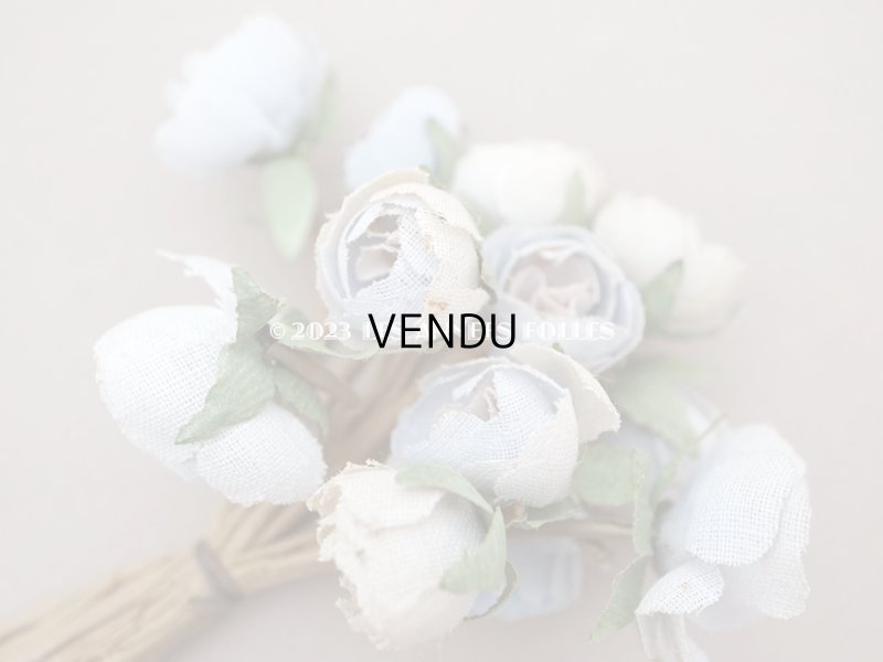 画像3: アンティーク 淡いブルー＆ホワイトの薔薇の布花